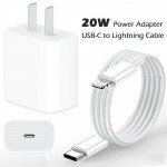 Wholesale 2in1 Wall 20W PD Fast Power Delivery Charger with 3FT USB-C to IP Lighting Cable for iPhone, iDevice (Wall - White)